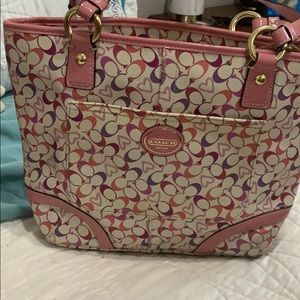 Pink&Purple Heat Coach Shoulder Bag